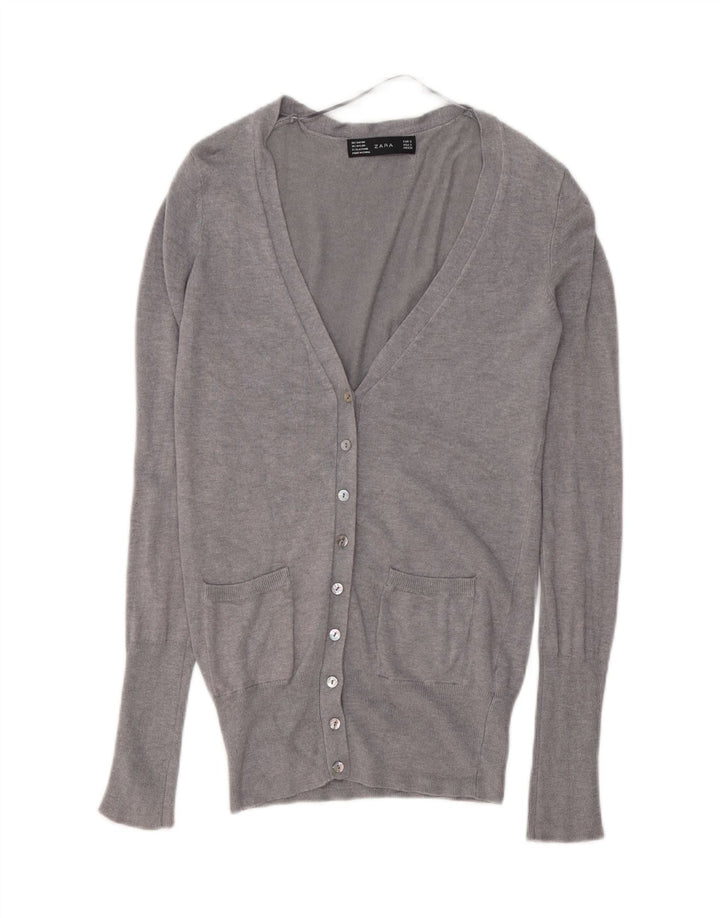Sweter damski ZARA Cardigan UK 10 Small Szary Rayon