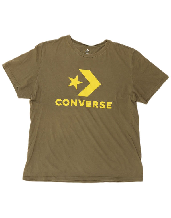 Męska koszulka Converse z grafiką, XL, khaki