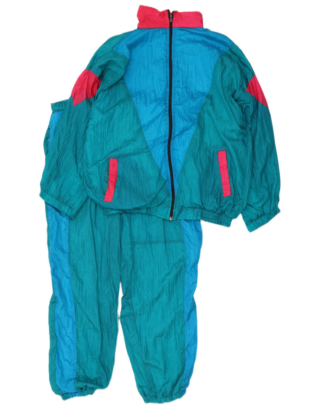 Vintage męski dres XL z nylonu w kolorze niebieskim