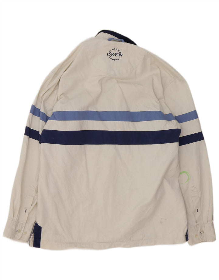 Crew Clothing Męska koszula pulowerowa, średnia, bawełniana w białe paski