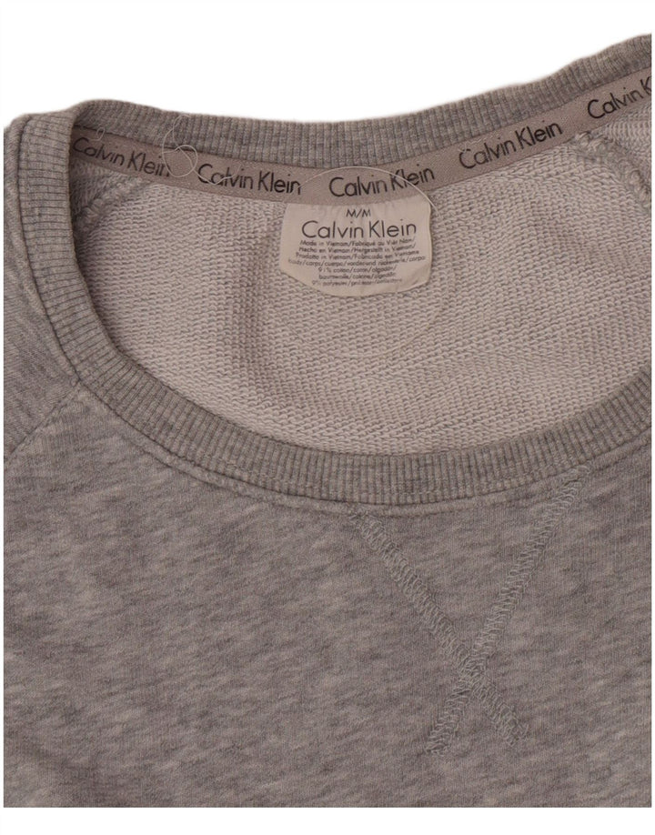 Męska bluza z grafiką Calvin Klein, średnioszara, bawełniana w plamki