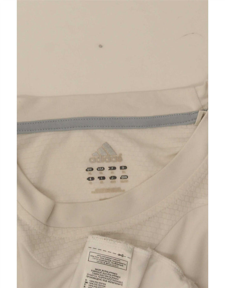 Adidas Męska koszulka Climacool Top XL Biały poliester z blokami kolorów
