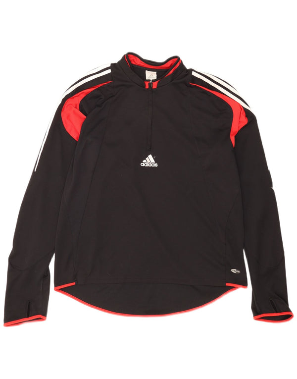 Adidas Męskie Climacool Zip Neck Pullover Dres Top XL Czarny Kolorblok