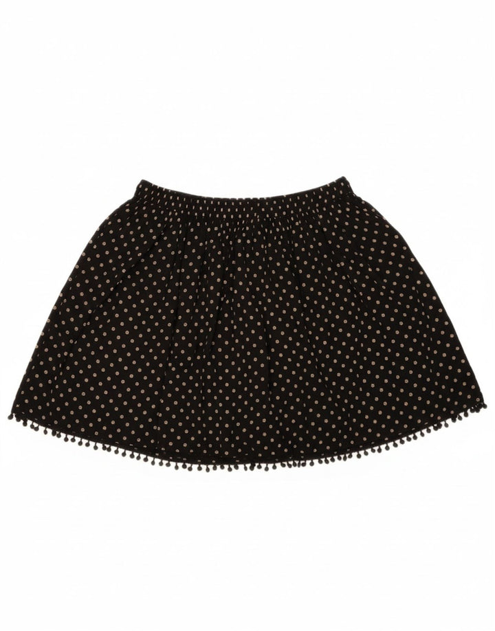 BENETTON Womens Mini Skirt Large W34  Black Floral Viscose
