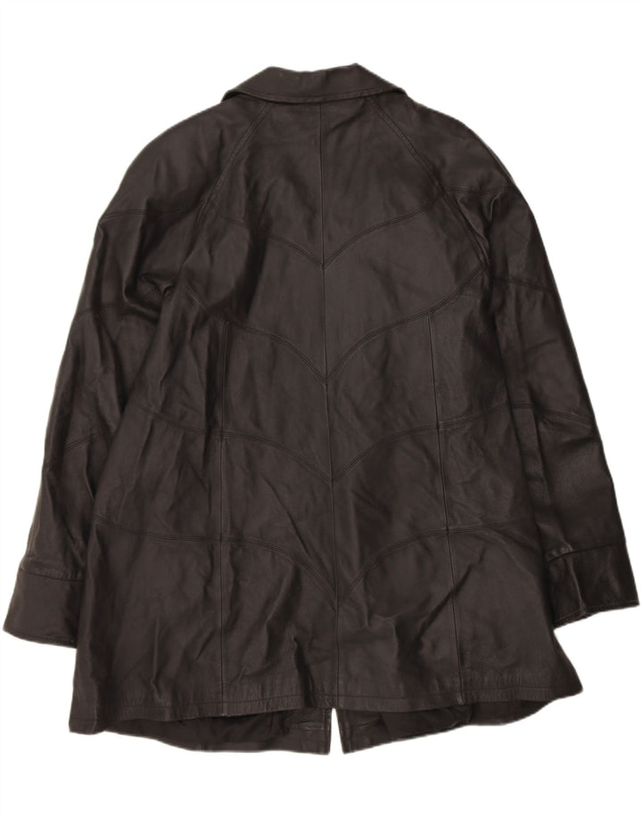 CHALICE Womens Oversized Leather Coat UK 18 XL Black Patchwork Leather Vintage Chalice and Second-Hand Chalice from Messina Hembry 