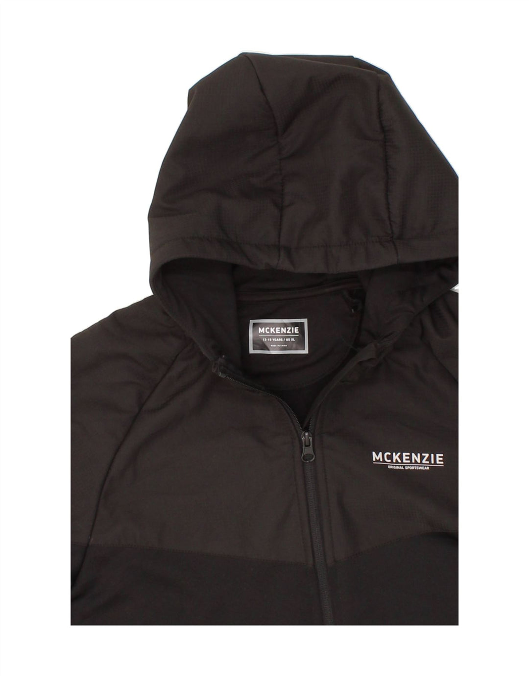 MCKENZIE Boys Zip Hoodie Sweater 13-14 Years  Black Polyester Vintage Mckenzie and Second-Hand Mckenzie from Messina Hembry 