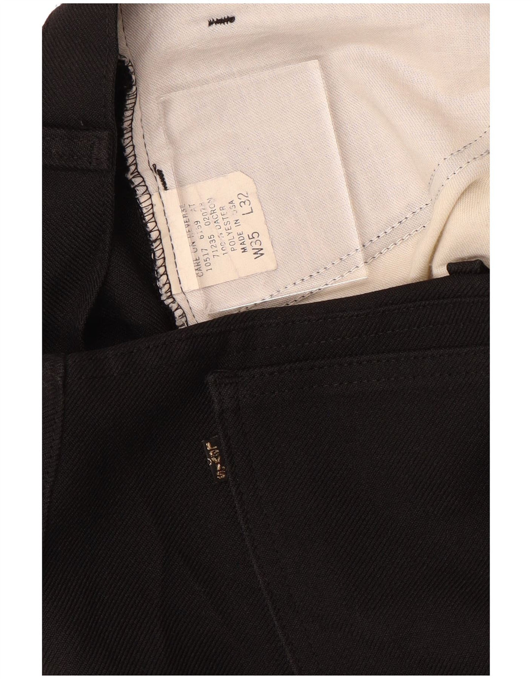 Męskie proste spodnie codzienne LEVI'S W35 L32 Czarny poliester