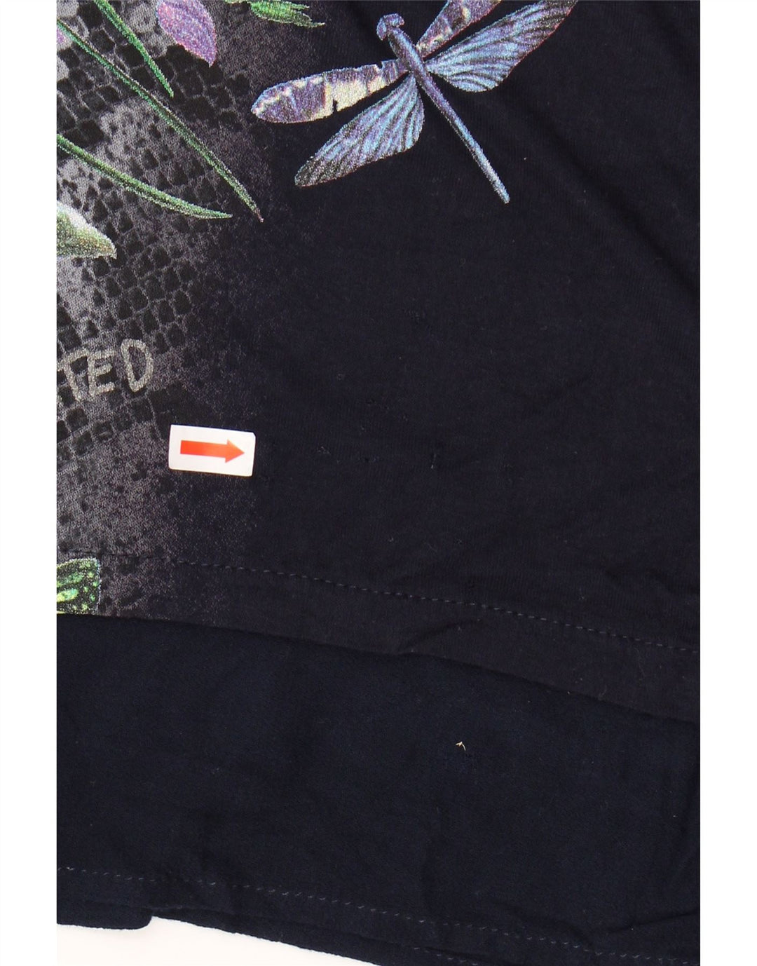 Damska tunika graficzna Desigual Top UK 14 Średni granatowy w kwiaty