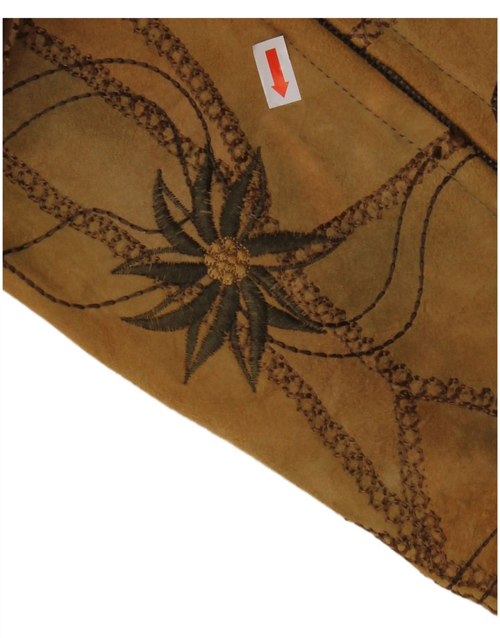 Damska kamizelka zamszowa VINTAGE EU 38 Średni brąz, skóra w kwiaty