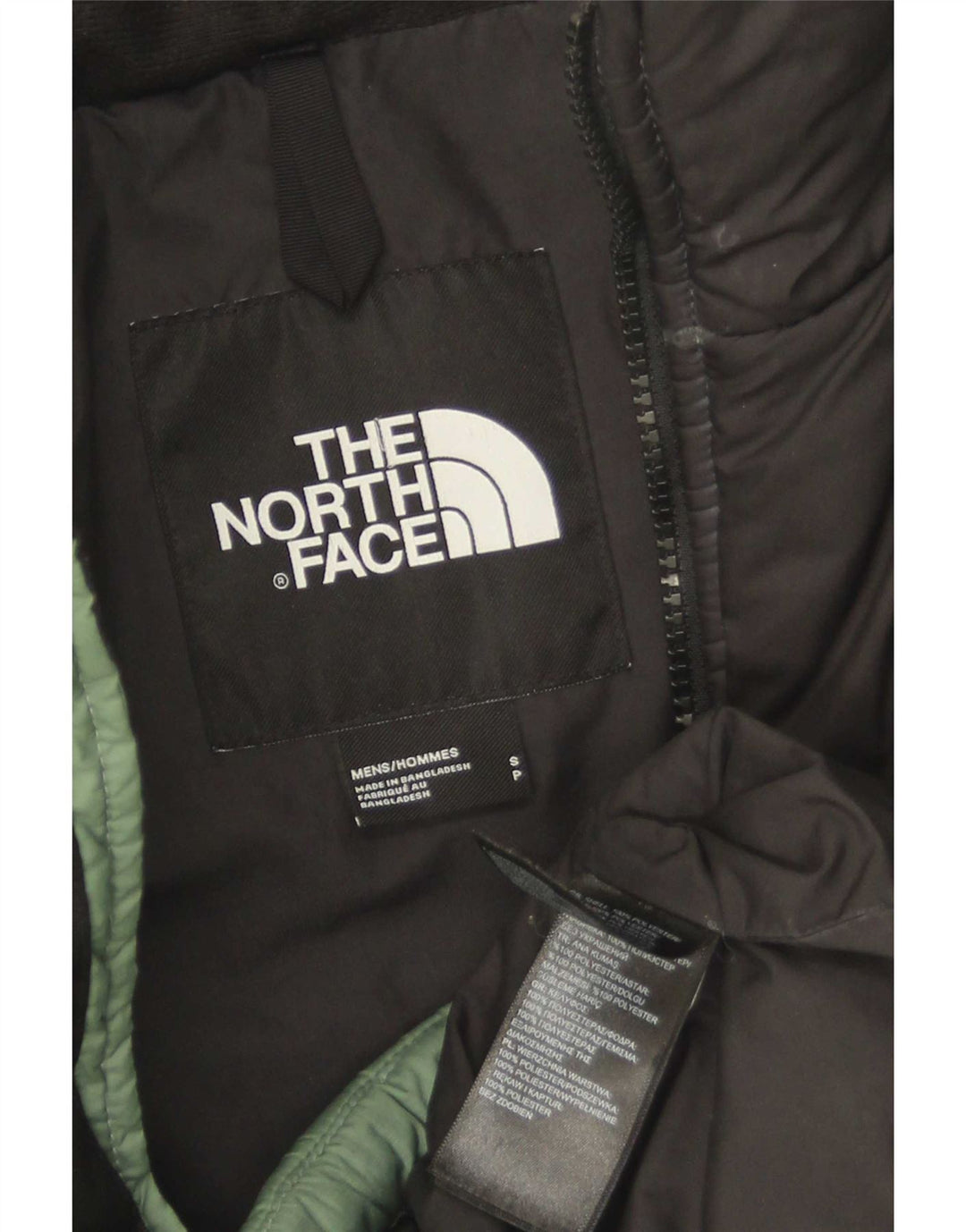 Męska ocieplana kurtka The North Face UK 36, mała, zielona, z poliestru w blokach kolorów