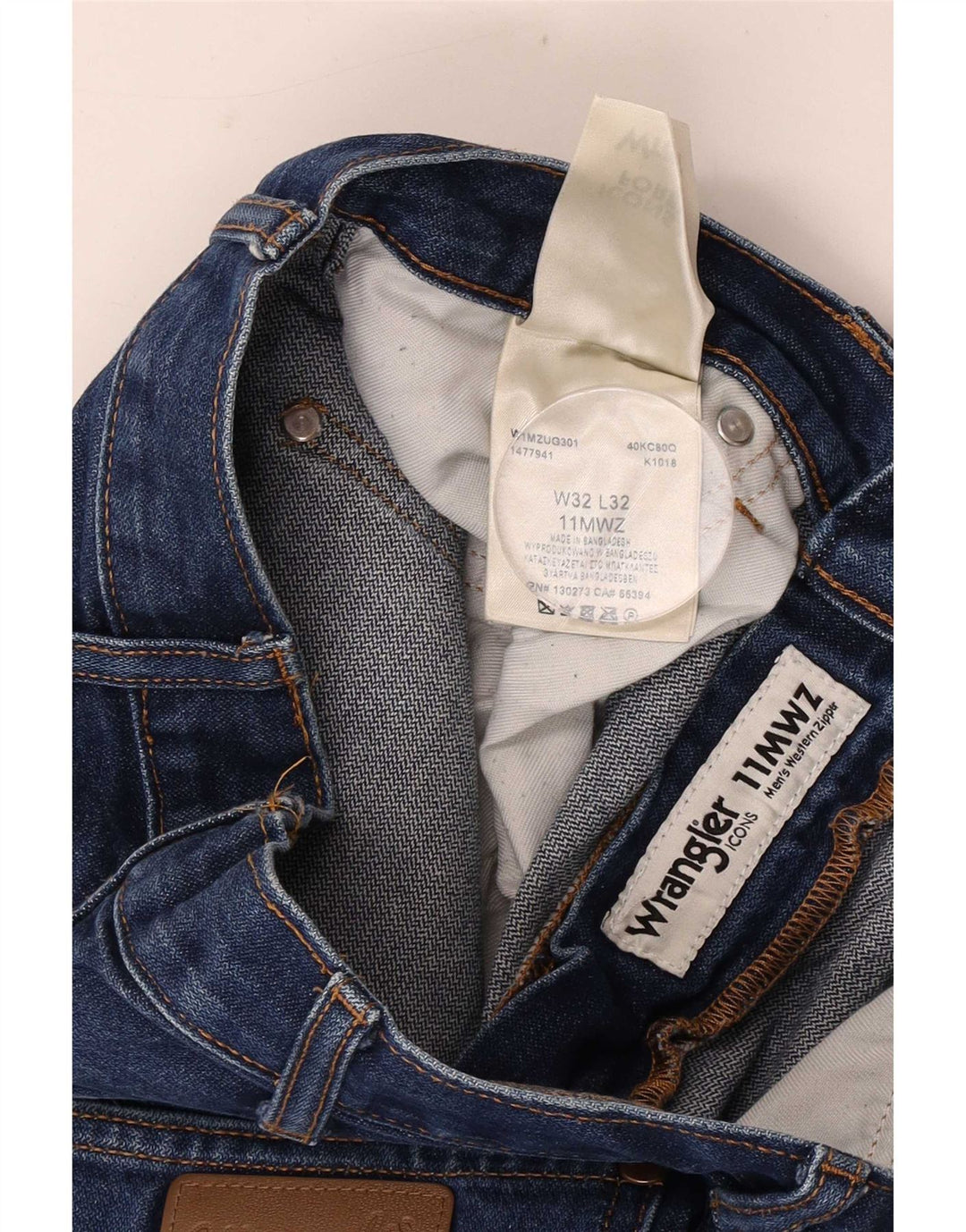 Wrangler Męskie proste dżinsy W32 L32 Niebieskie bawełniane