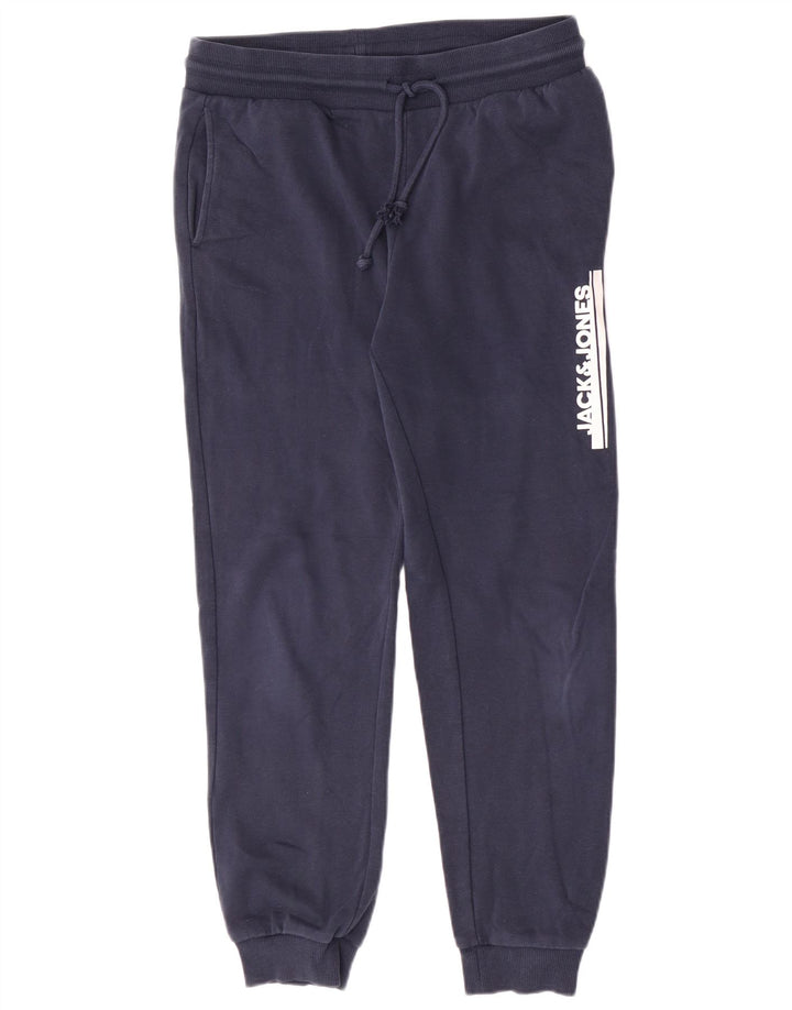 Męskie spodnie dresowe Jack & Jones z grafiką, średnie granatowe