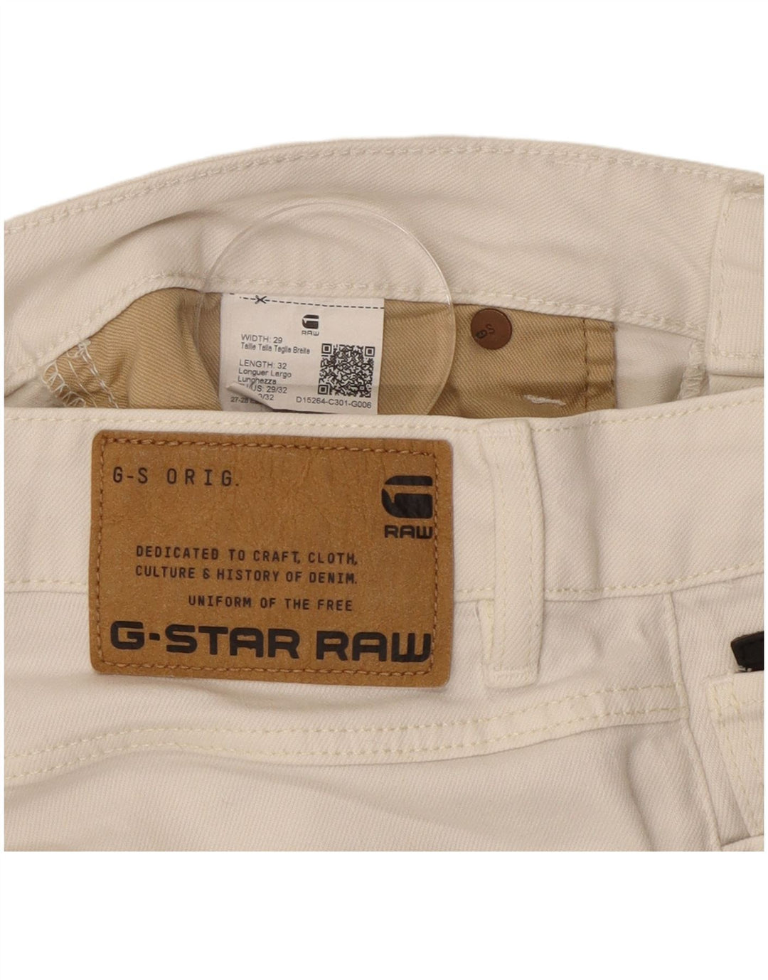 Damskie jeansy slim G-STAR W29 L29 Biała bawełna