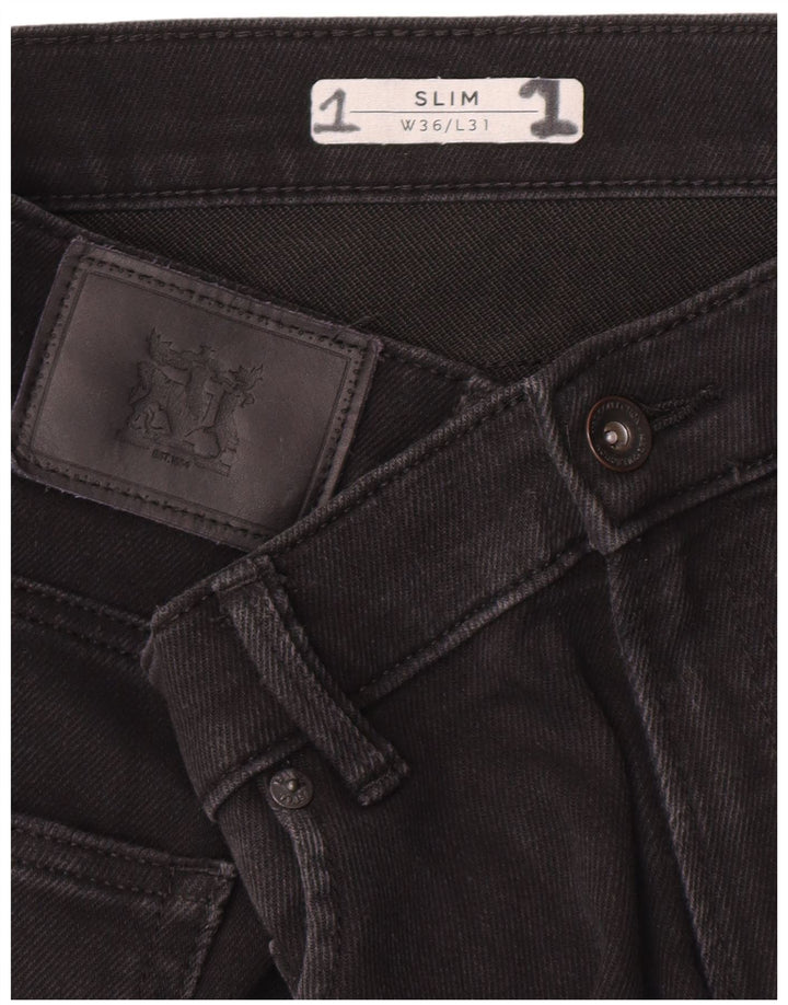 Marks & Spencer Męskie jeansy slim W36 L31 Czarne