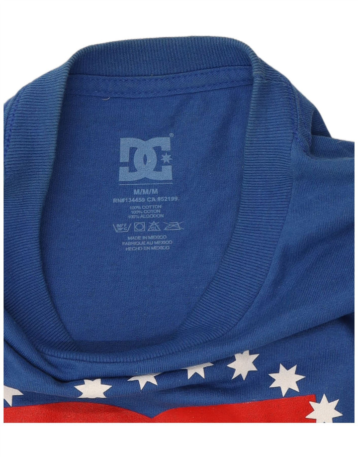 DC Mens Graphic T-Shirt Top Medium Blue Cotton Vintage DC and Second-Hand DC from Messina Hembry 