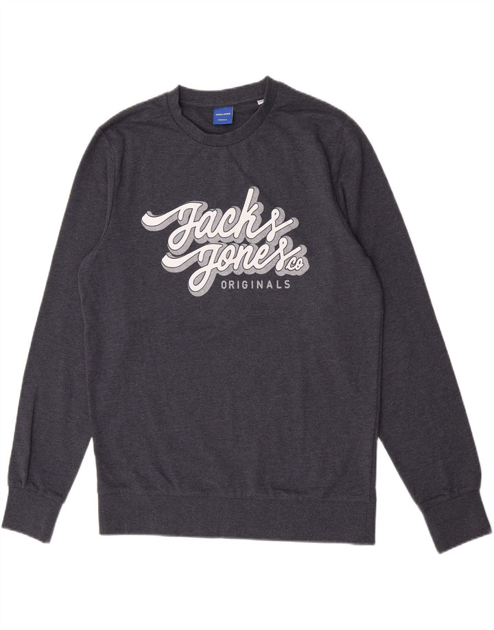 Męska bluza z grafiką Jack & Jones, bawełniana, w kolorze średniego błękitu