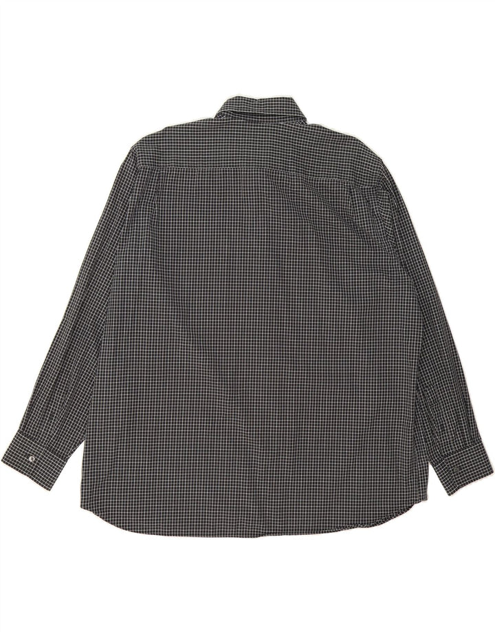 EDDIE BAUER Mens Wrinkle Resistant Classic Fit Shirt 2XL Black Check Vintage Eddie Bauer and Second-Hand Eddie Bauer from Messina Hembry 