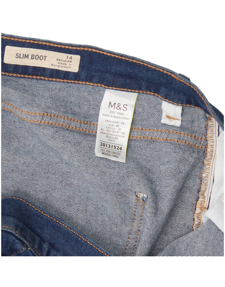 Marks & Spencer Damskie Regularne Slim Bootcut Jeansy UK 14 Duże W34 L30 Niebieskie