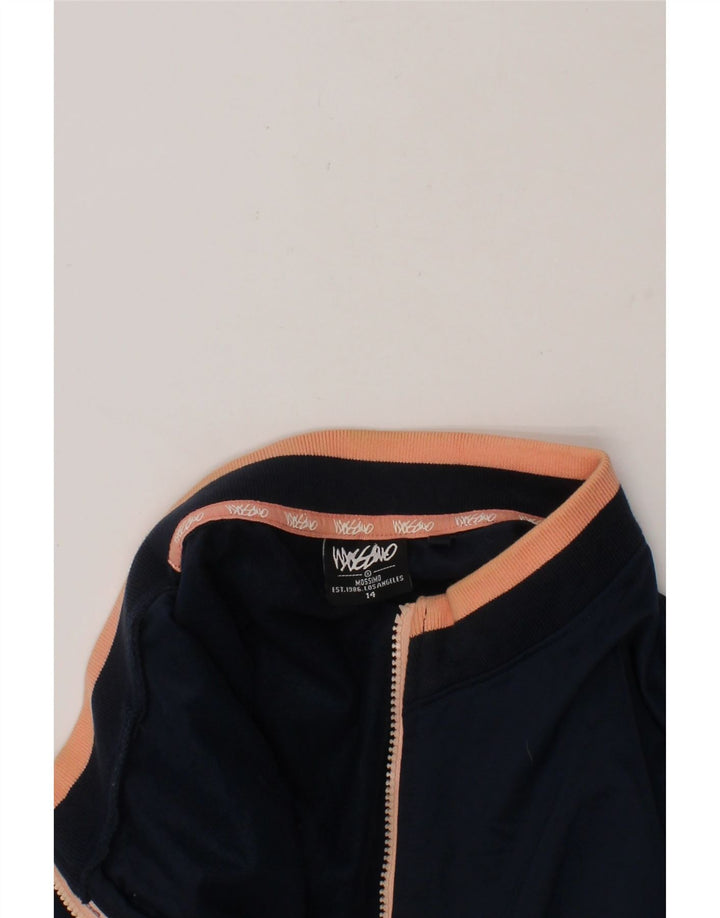 MOSSIMO Girls Tracksuit Top Jacket 13-14 Years Navy Blue Colourblock Vintage Mossimo and Second-Hand Mossimo from Messina Hembry 