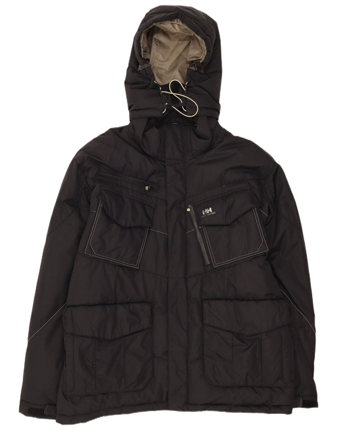 Męska ocieplana kurtka z kapturem Helly Hansen UK 42 XL, czarny nylon