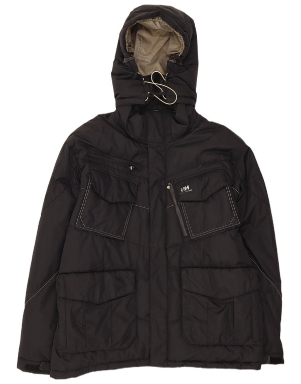 Męska ocieplana kurtka z kapturem Helly Hansen UK 42 XL, czarny nylon