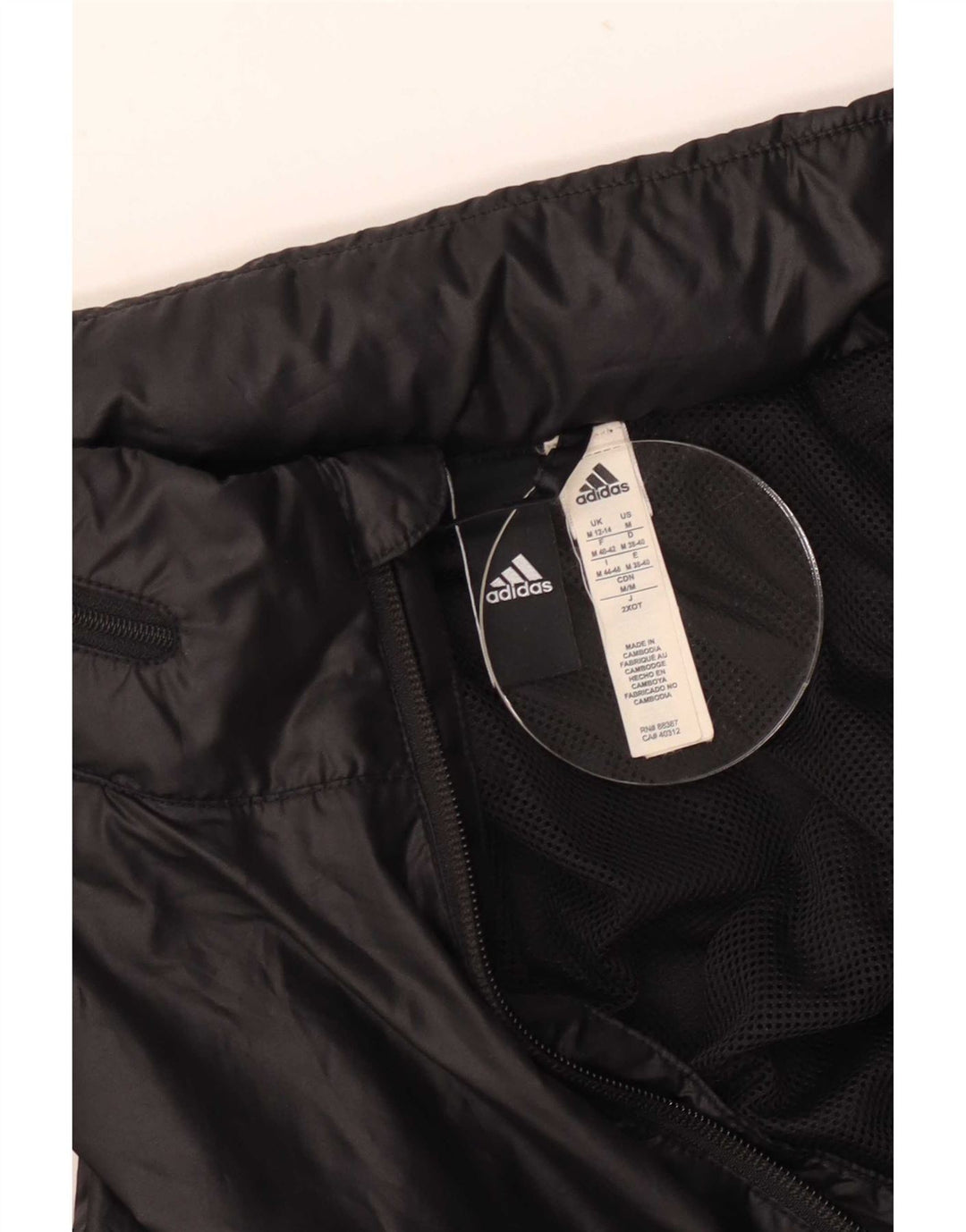Damska kurtka przeciwdeszczowa Adidas z grafiką, UK 12/14, średni czarny poliester