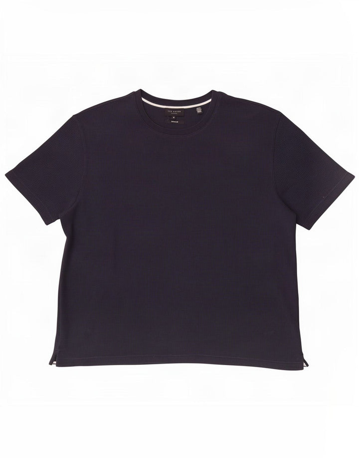 Męska koszulka Ted Baker o regularnym kroju, rozmiar 5 XL, granatowa, bawełniana