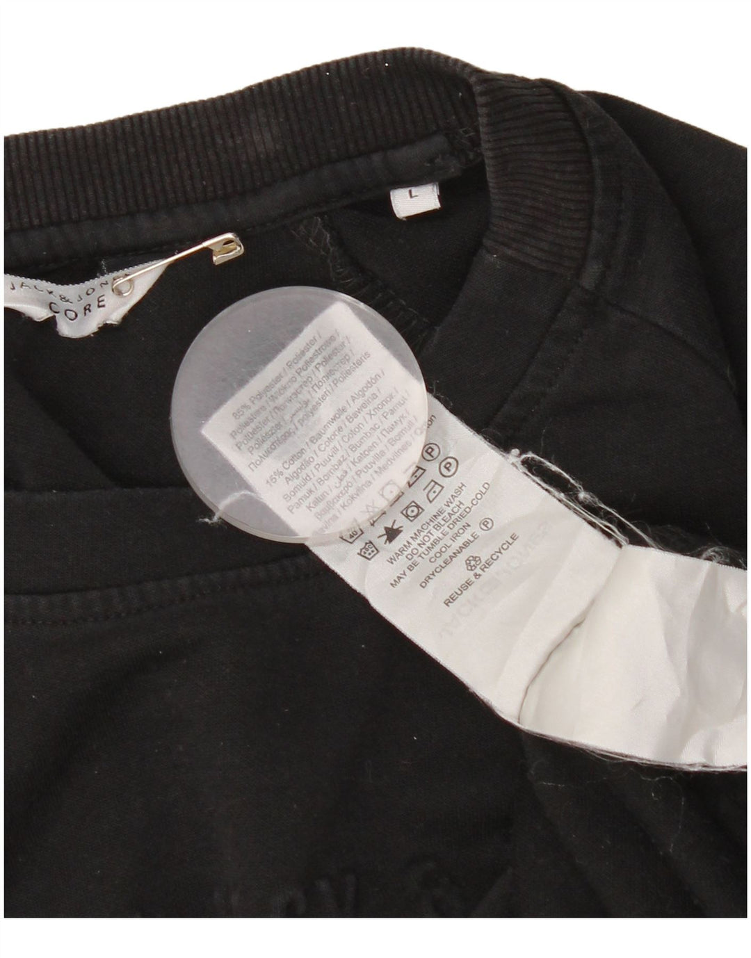 Męski sweter Jack & Jones, duży, czarny poliester