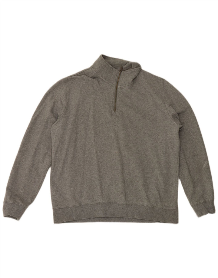 Marks & Spencer Męski sweter z zamkiem błyskawicznym XL, szary, bawełniany