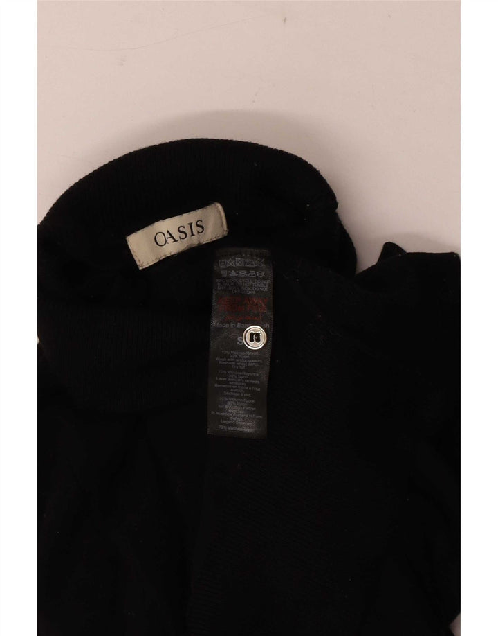 Damski sweter z golfem Oasis UK 10 Small, czarna wiskoza