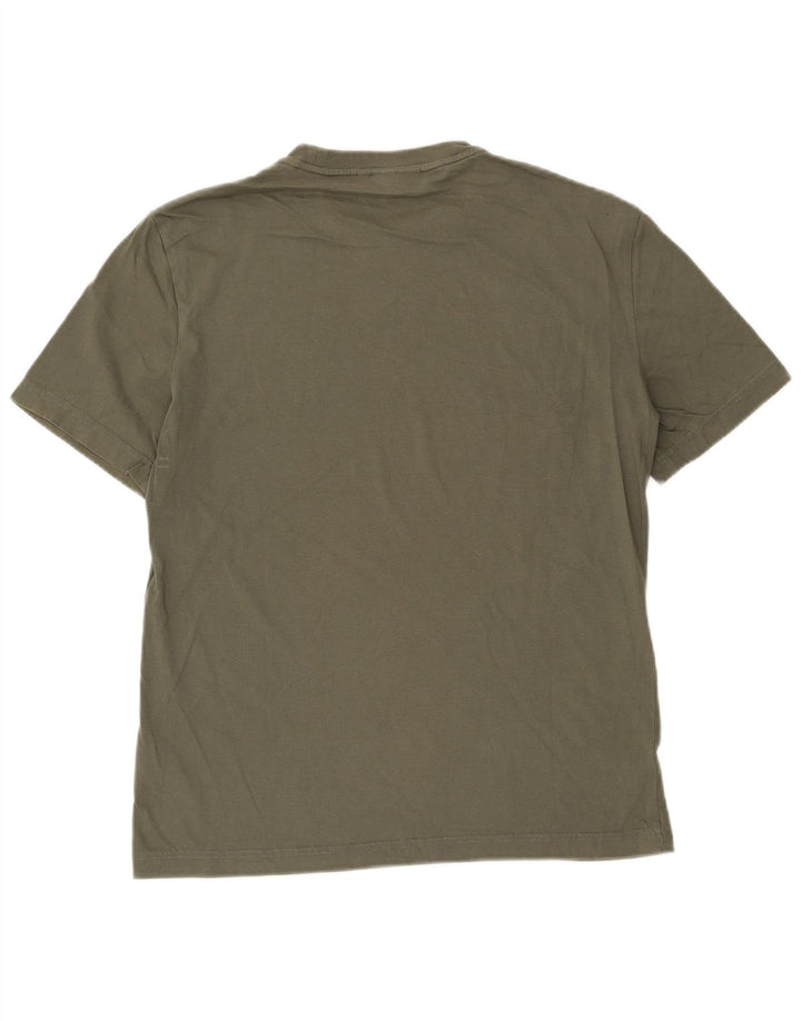 Męska koszulka z grafiką Calvin Klein, średnia, bawełniana khaki