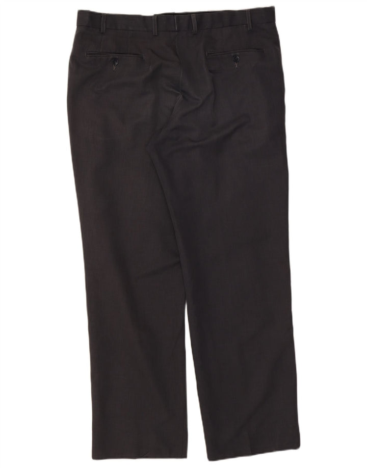 Marks & Spencer Męskie proste spodnie chino W36 L31 Niebieski poliester