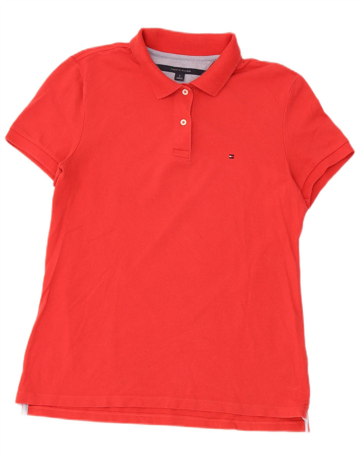 Damska koszulka polo Tommy Hilfiger UK 12, średnia czerwona bawełna