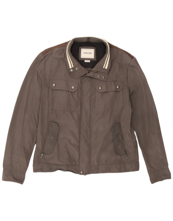 Męska kurtka bomberka Geox UK 46 3XL Szary poliester