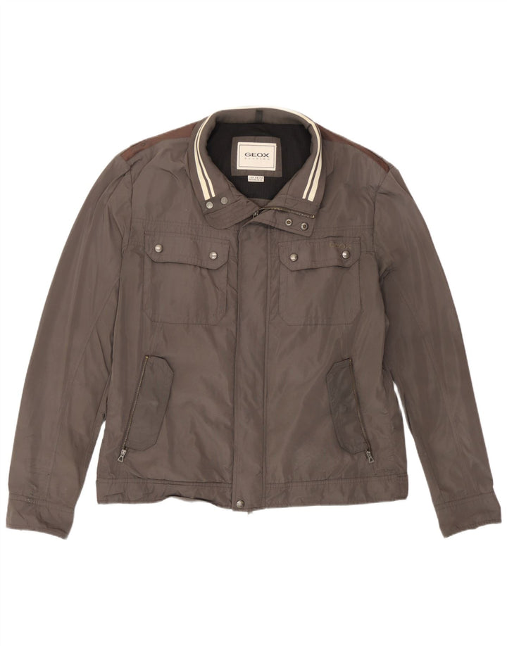 Męska kurtka bomberka Geox UK 46 3XL Szary poliester