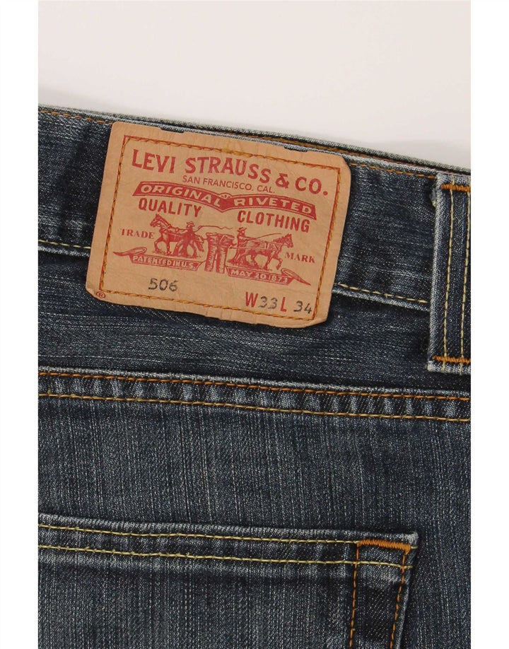 Męskie jeansy Levi's 506 o standardowym kroju W33 L31 Niebieskie