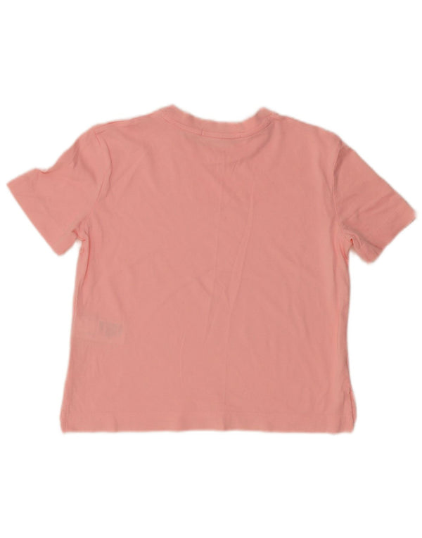 Damska koszulka Calvin Klein Crop Loose Fit Graphic Top UK 6 XS Różowa bawełna