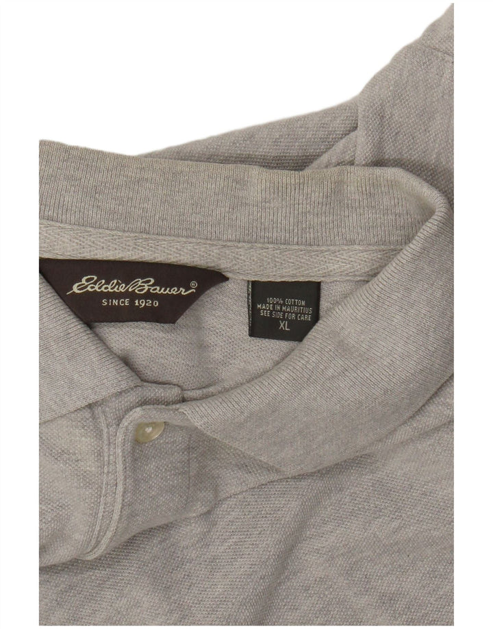 Męska koszulka polo XL Eddie Bauer, szara, bawełniana