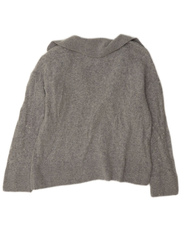 Damski sweter Massimo Dutti Crop Polo Neck Sweter UK 10 Small Szara Wiskoza