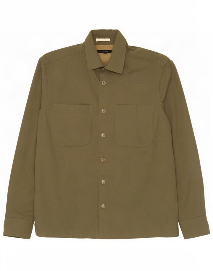 Koszula męska Ted Baker, rozmiar 3, średni khaki, poliester