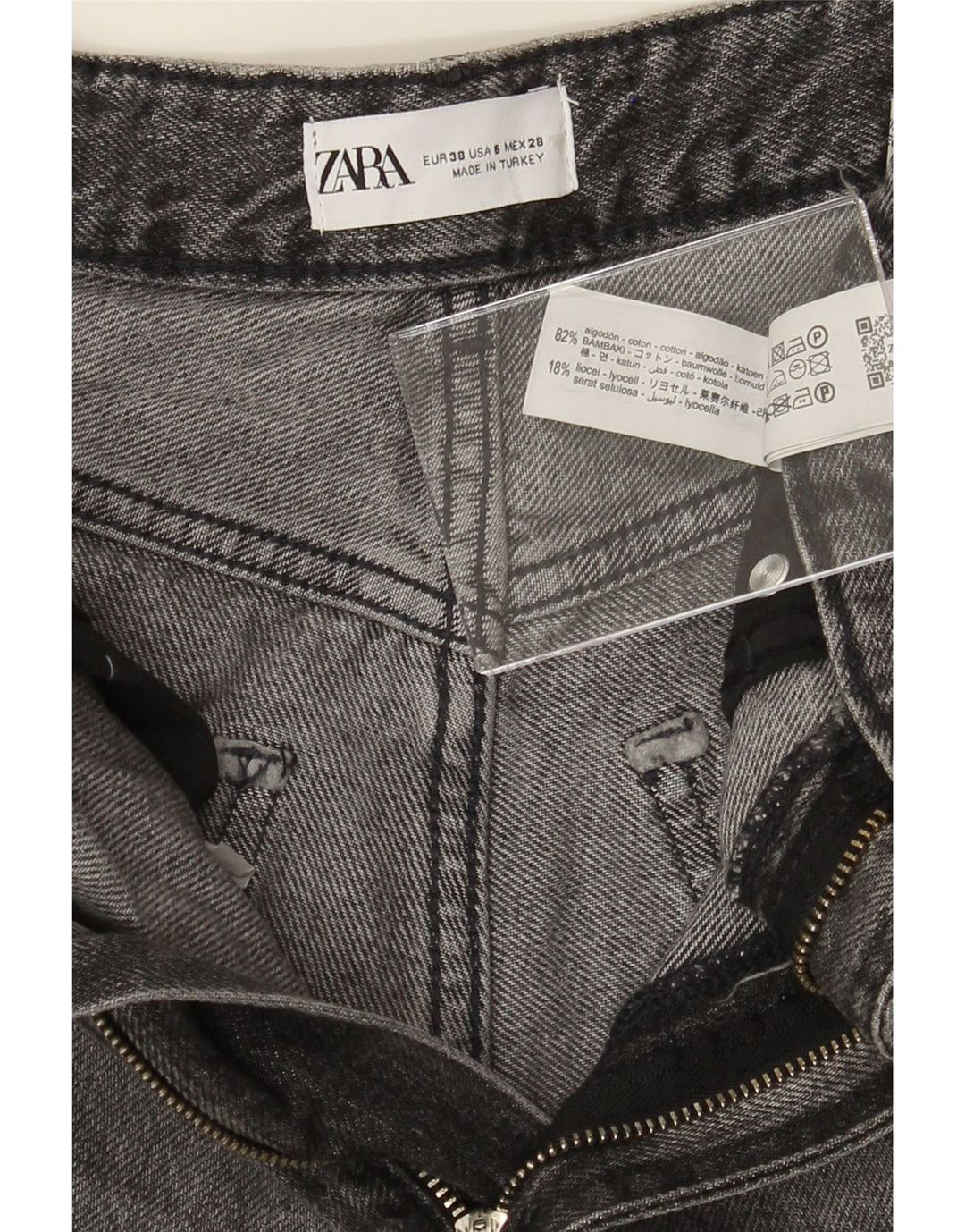 ZARA Womens Straight Jeans EU 38 Small W28 L32 Grey Cotton Vintage Zara and Second-Hand Zara from Messina Hembry 