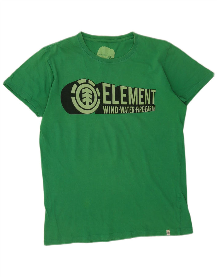 Męski t-shirt z grafiką Element Top, średnia zielona bawełna