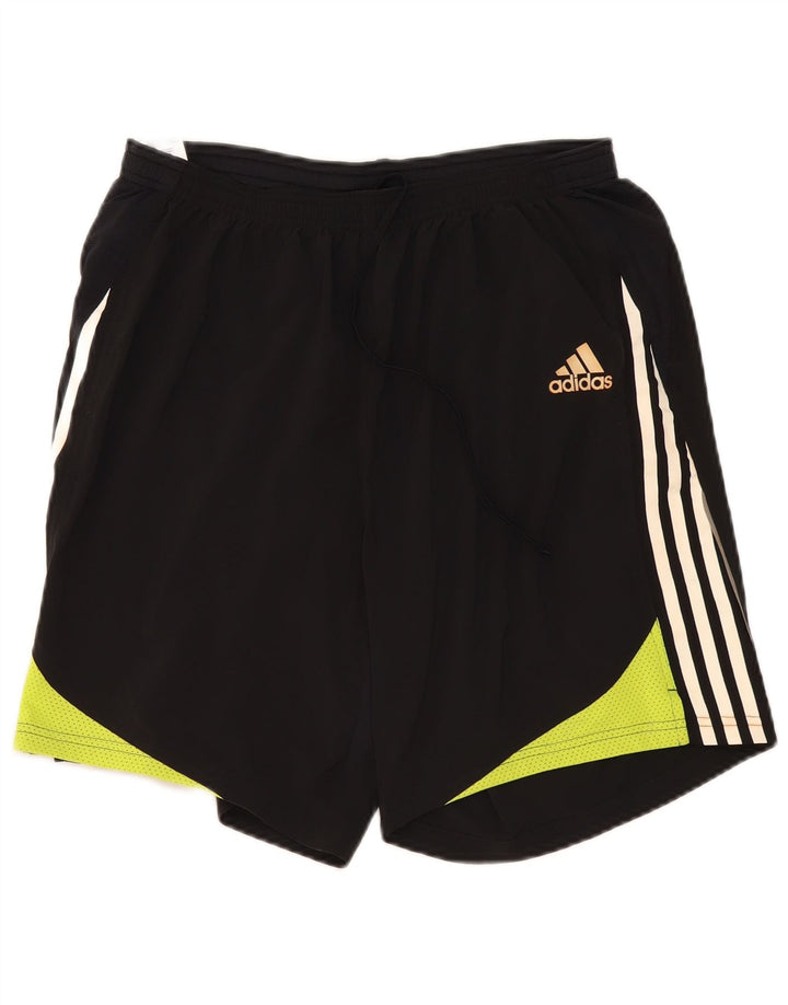 Męskie spodenki sportowe Adidas, duże, czarne, z blokami kolorów, poliestrowe