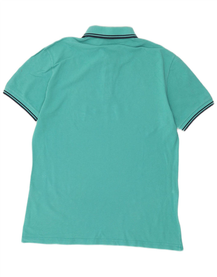 Męska koszulka polo o dopasowanym kroju Fred Perry, duża, turkusowa bawełna
