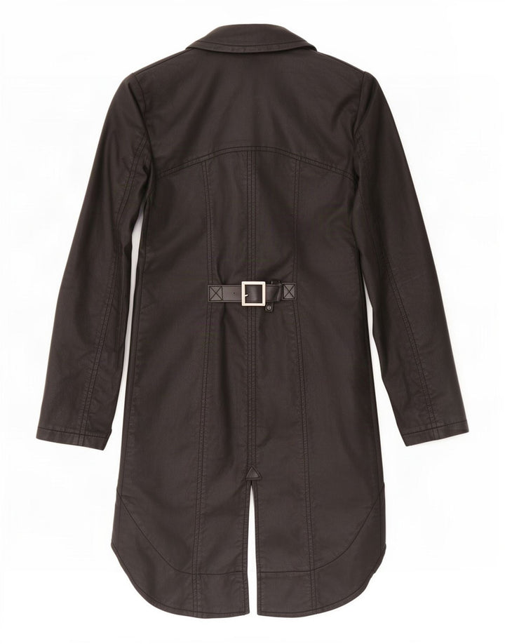 Płaszcz damski w stylu vintage, frak, UK 6, XS, czarna bawełna