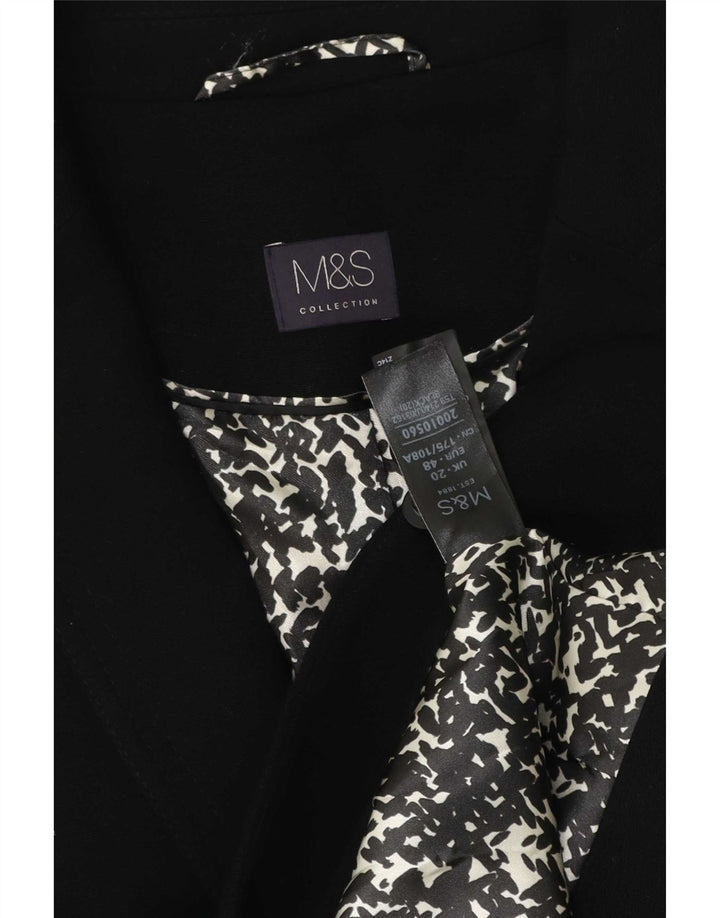 Marks & Spencer Damska marynarka zapinana na 1 guzik UK 20 2XL Czarny poliester