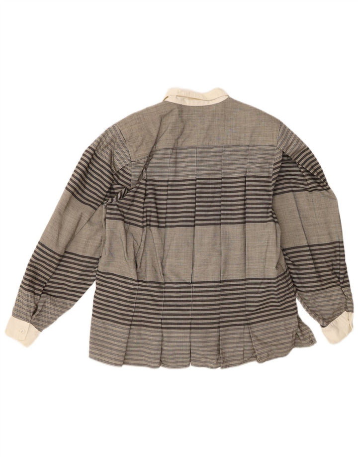 Damska bluzka koszulowa w stylu vintage IT 44 w średnie szare paski