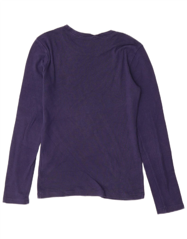 Top damski z długim rękawem RALPH LAUREN UK 10, mały, granatowy, bawełniany