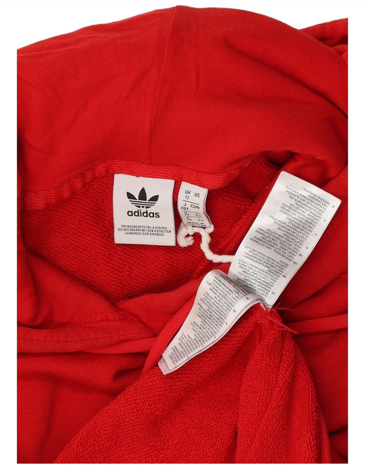 Damska bluza z kapturem Adidas Crop Oversized UK 12 Średnia czerwona bawełna