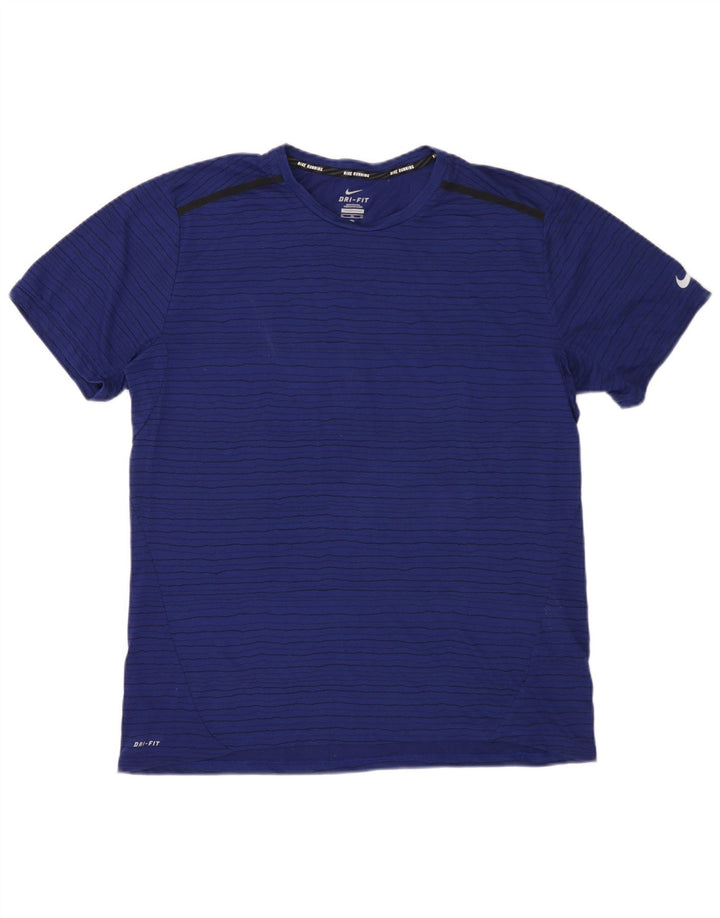 Męski T-shirt Nike Dri Fit Top XL, poliester w granatowe paski